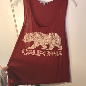 Maroon scoop neck crop top w/ studded detailing